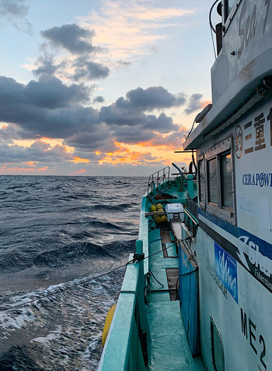 船から見える海と空の写真